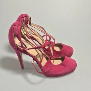 Dolce Vita Womens Pink Suede Platform Heels Double